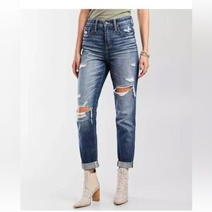 NEW $90 BUCKLE BLACK  women's mom jean sz 24